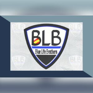 Parche Blue Life Brothers de PVC con velcro y tapa trasera.